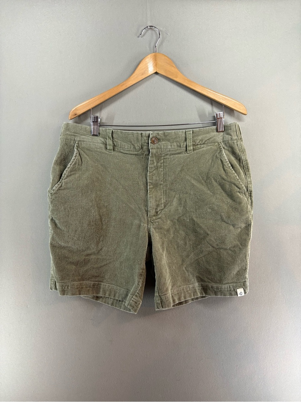 Grayers Mens Corduroy Shorts XL Green Relaxed Fit Elastic Waist Drawstring